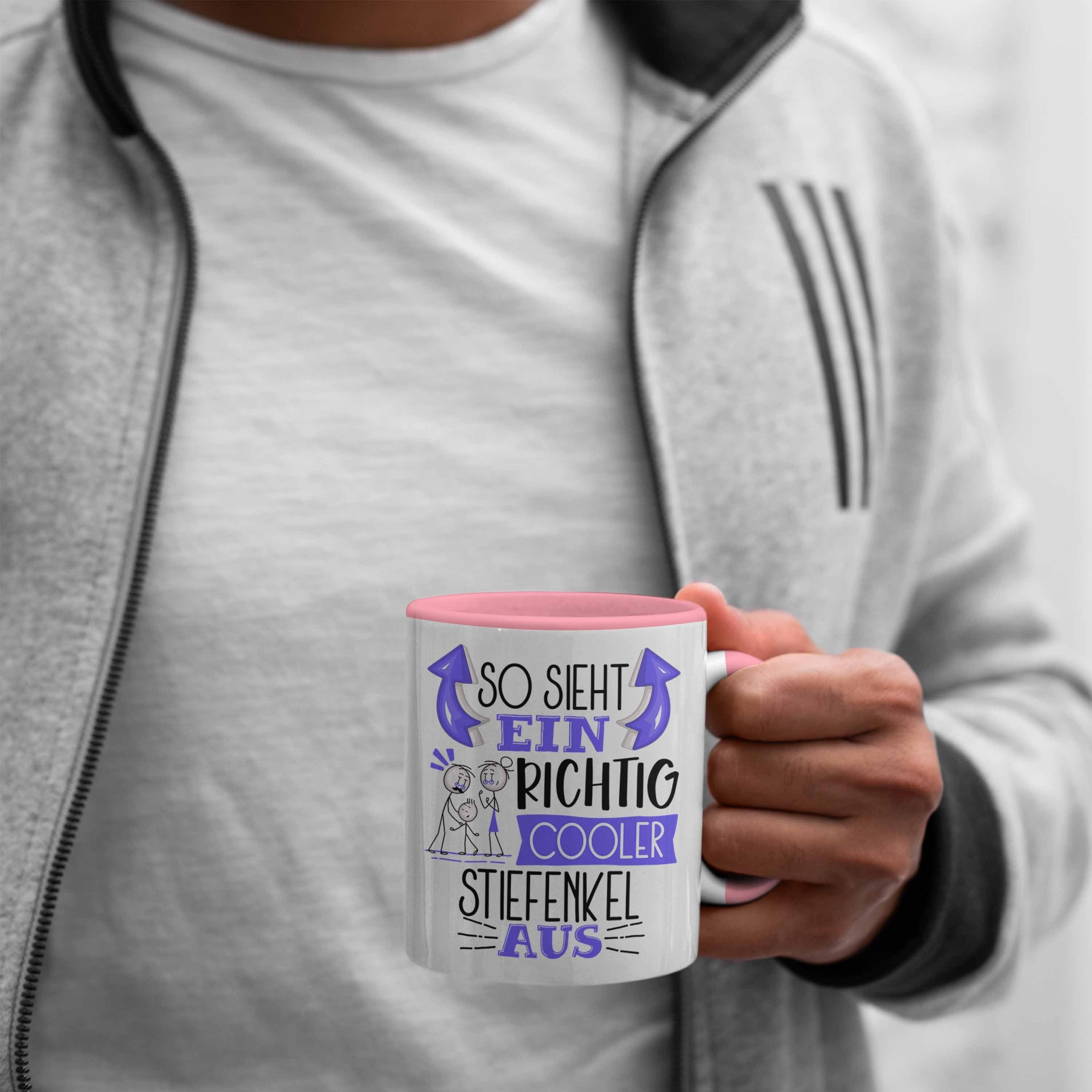 Ein Tasse Stiefenkel RIchtig Rosa Trendation Cooler Stiefenkel Tasse Geschenk Sieht Aus So