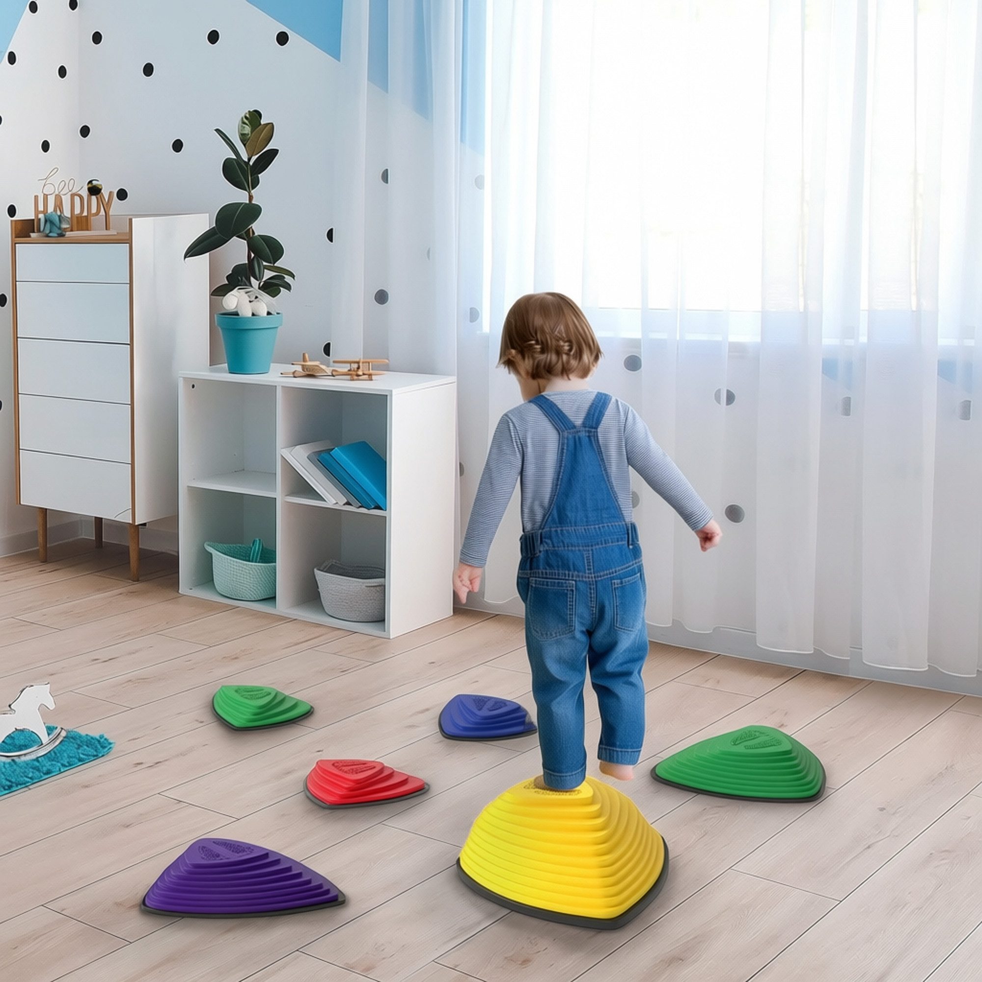 AIYAPLAY Stapelspielzeug Balanciersteine Rutschfeste Sensorisches Spielzeug Gleichgewicht, (Flusssteine, 6-tlg), für Indoor, Outdoor für Kinder 3-8 Jahren