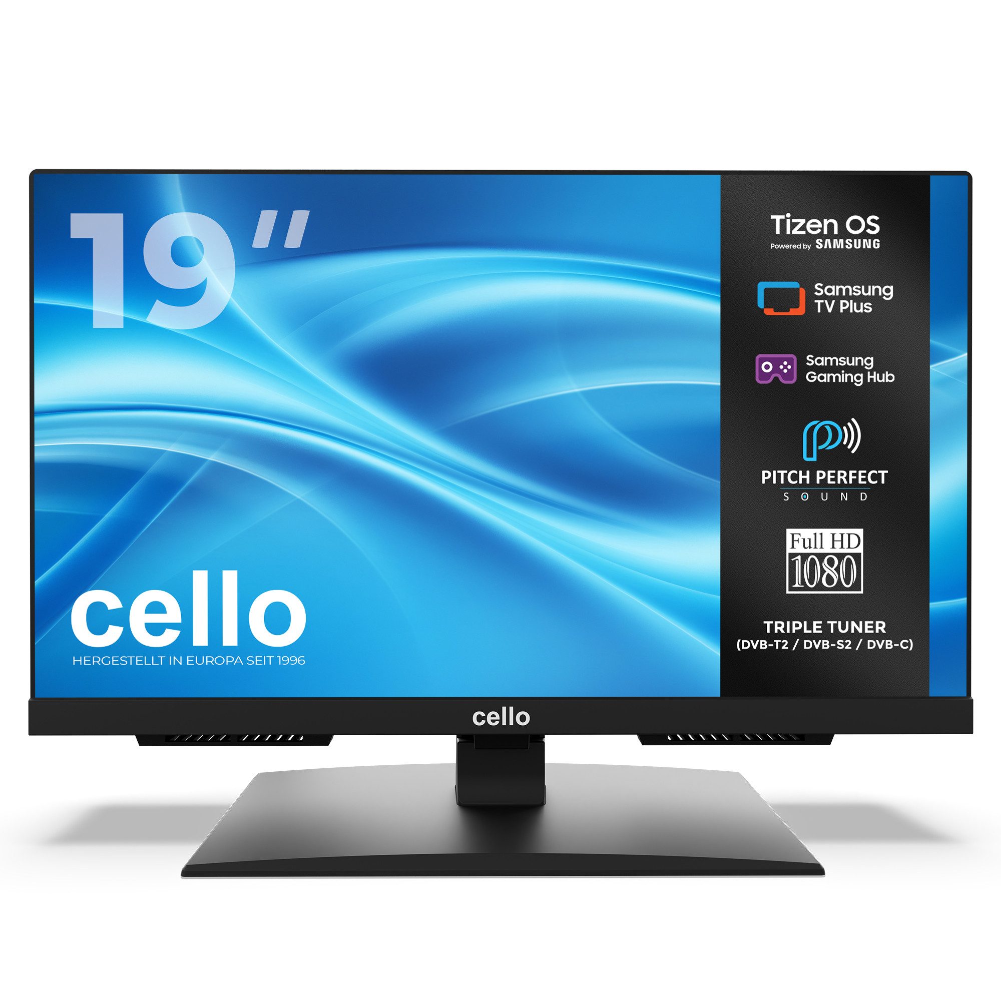 Cello C1926TZH LED-Fernseher (48,26 cm/19 Zoll, HD, Tizen OS by Samsung, WLAN, Smart-TV, Smart Tizen OS powered by Samsung, Pitch Perfect Sound™, Triple Tuner)