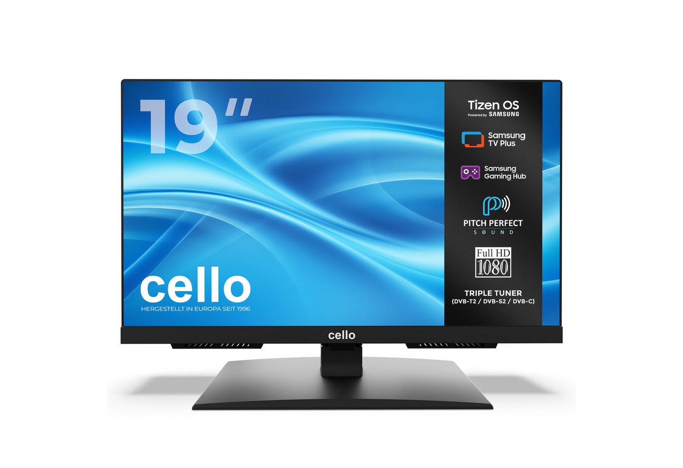 Cello C1926TZH LED-Fernseher (48,26 cm/19 Zoll, HD, Tizen OS by Samsung, WLAN, Smart-TV, Smart Tizen OS powered by Samsung, Pitch Perfect Sound™, Triple Tuner)