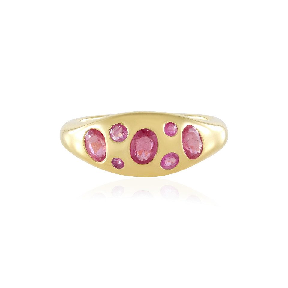 Silberring Madagaskar Rubin Goldplattierter Silberring
