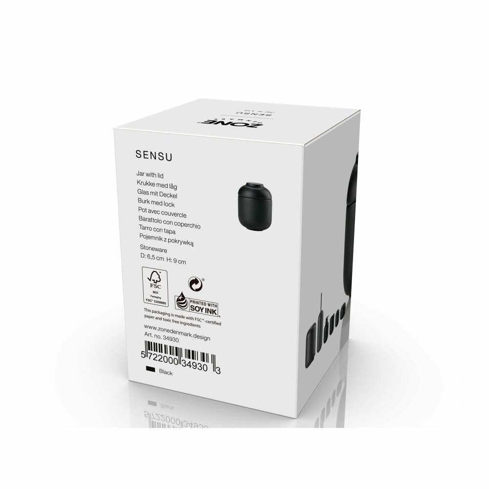 Zone Denmark Aufbewahrungsdose Sensu Black, 6.5 x 9 cm