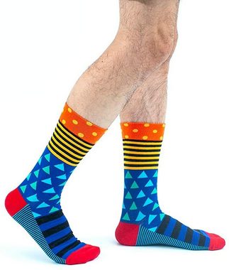 Alster Herz Freizeitsocken 4x Herren Socken bunte Gemusterte Baumwolle Socken, Gr. 39-46, A0532 (4-Paar) witzige Business Baumwolle Anzugsocken