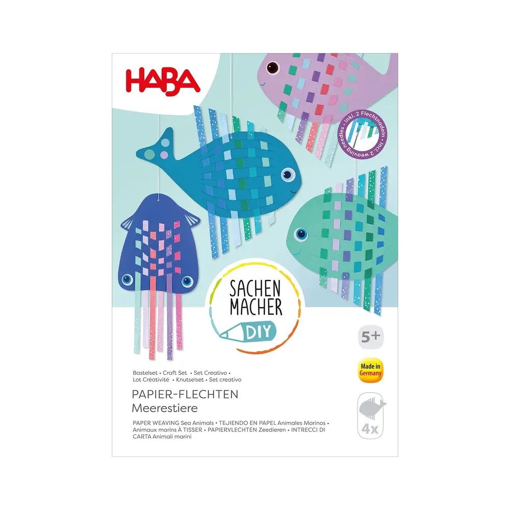 Haba Bastelnaturmaterial Bastelset - Papier-Flechten Meerestiere