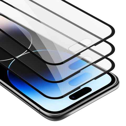 Cadorabo Schutzfolie Apple iPhone 14 PRO MAX, 3x Vollbild Schutzglas Panzer Folie (Tempered) Display-Schutzglas