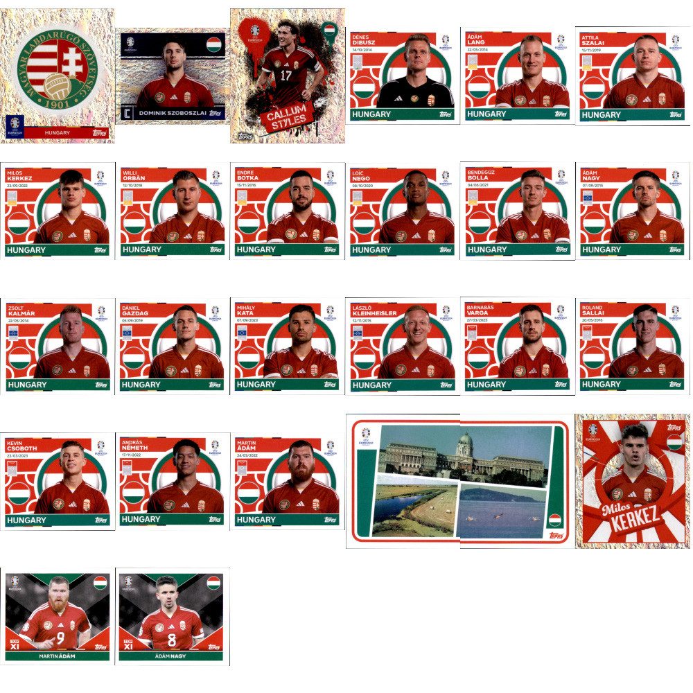 Topps Sammelkarte UEFA EURO 2024 Germany - Sammelsticker - Mannschaftspaket - Ungarn