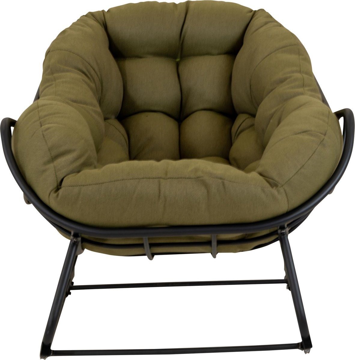 Lesli Living Schaukelstuhl Schaukelstuhl Relax-Stuhl Gartenstuhl oliv schwarz