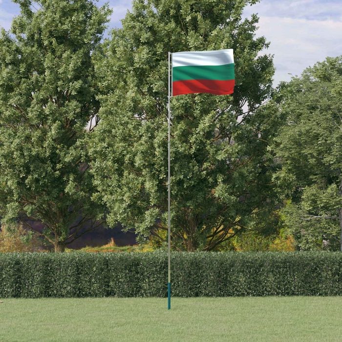 vidaXL Flagge Flagge Bulgariens mit Mast 5 55 m Aluminium