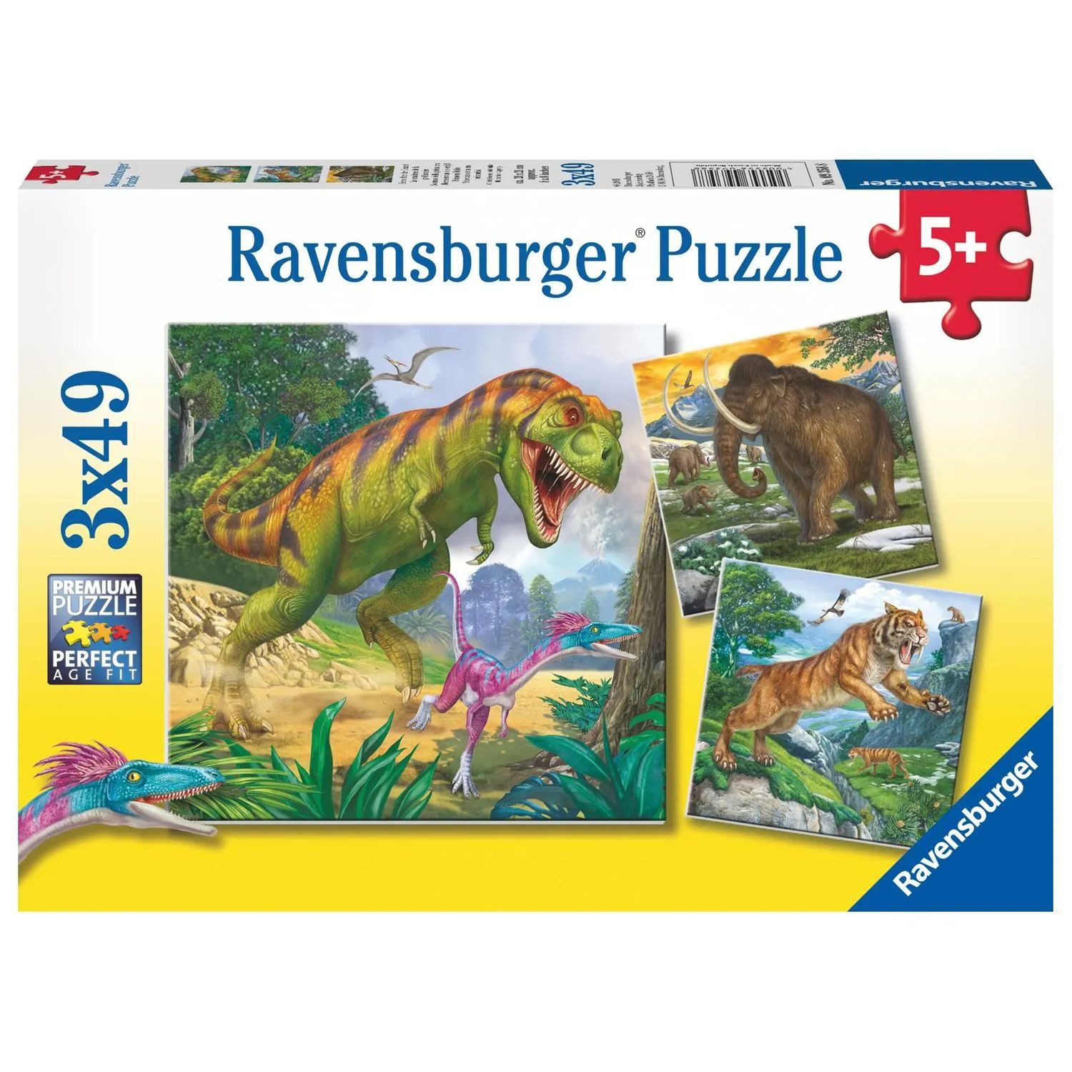Puzzle Herrscher der Urzeit. Puzzle 3 x 49 Teile