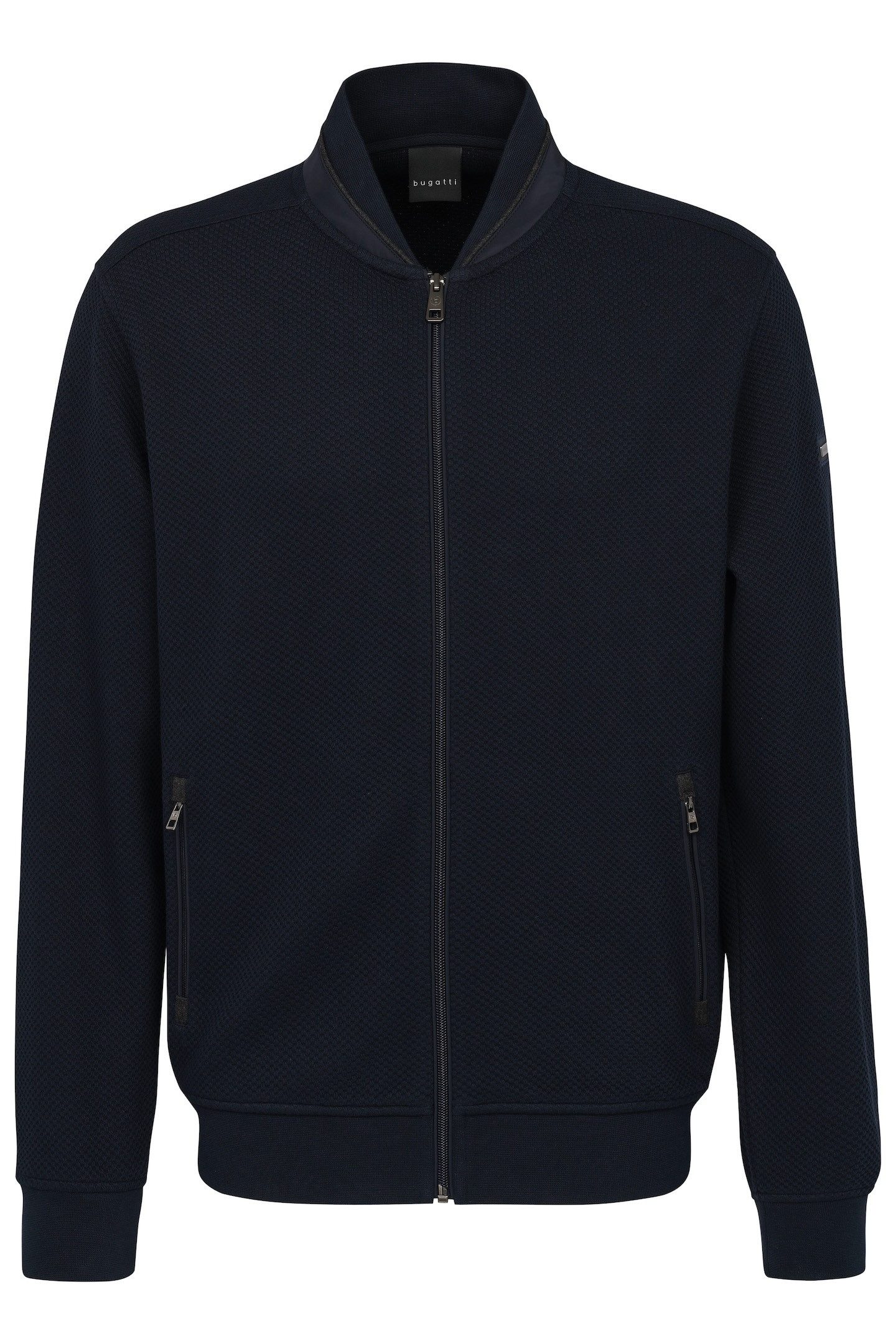 bugatti Sweatjacke mit Collegekragen