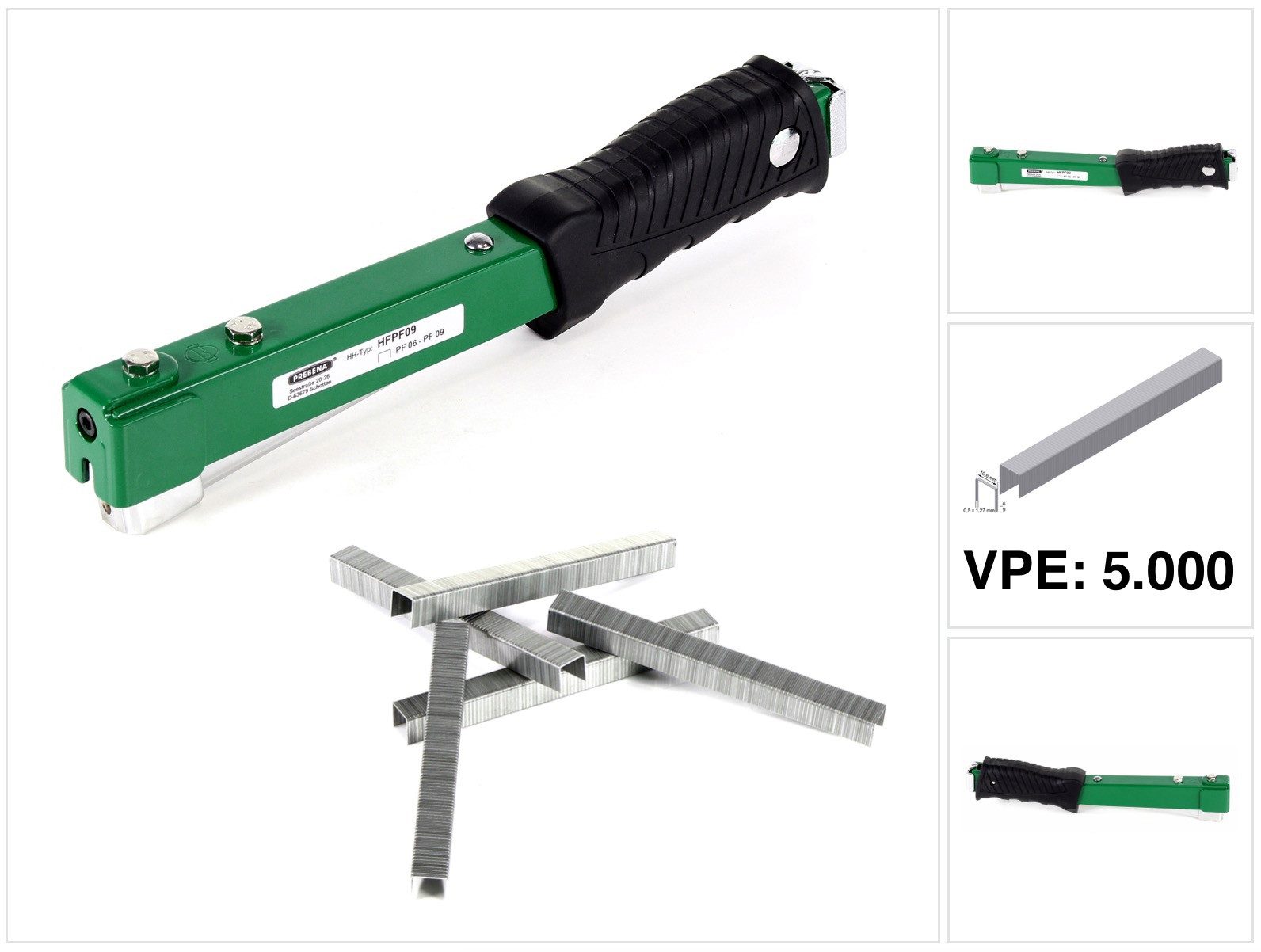 Nagler HFPF09 Hefthammer für Heftklammern Type PF von 6 - 9 mm + Prebena PF0