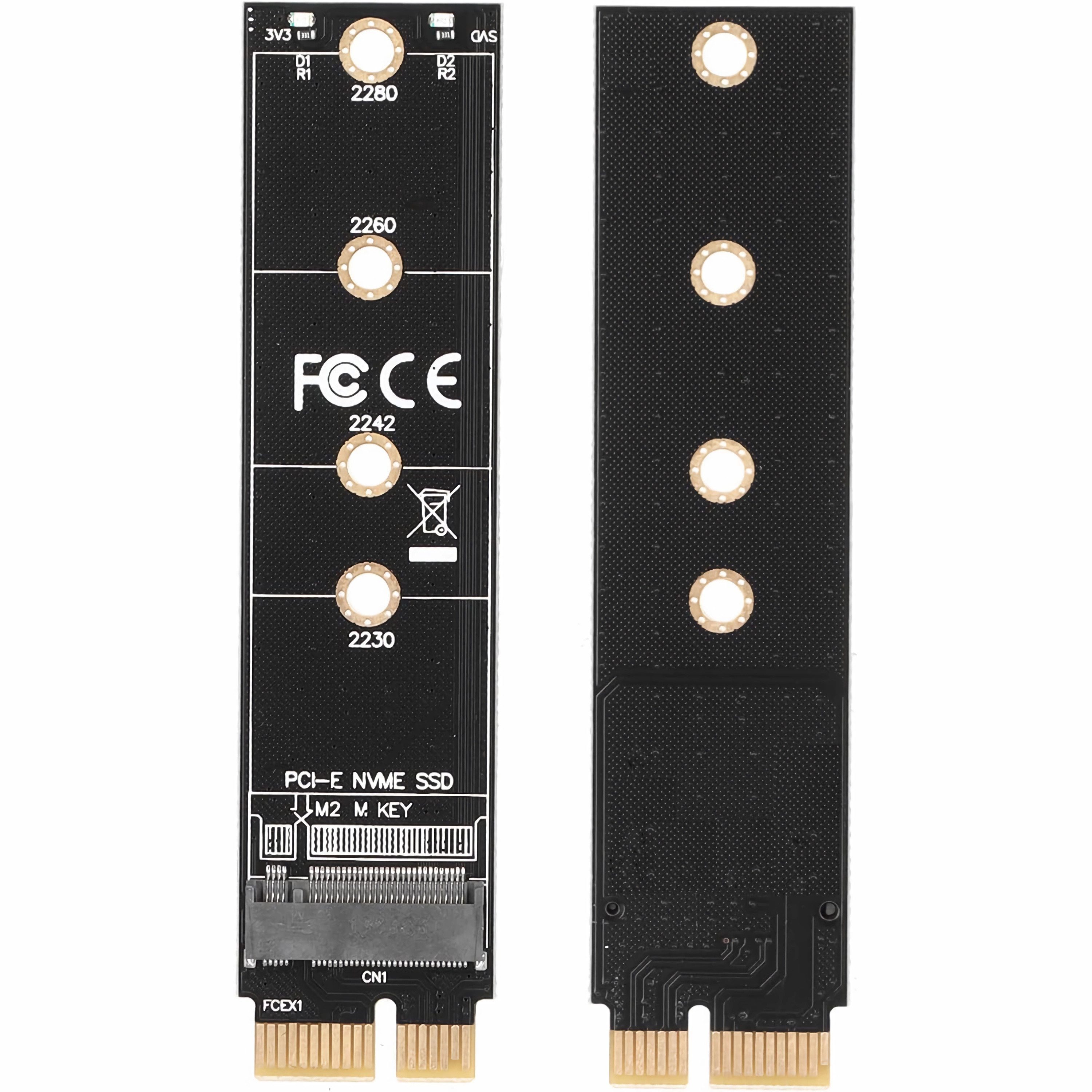Bolwins C65 M.2 PCIe Adapter M.2 M Key NVME SSD auf PCI-E 3.0 Host Controller Computer-Adapter M.2 M-Key NVMe Stecker zu PCIe 3.0 x1 Steckplatz, 0 cm, kompakte Bauweise, unterstützt mehrere SSD-Längen