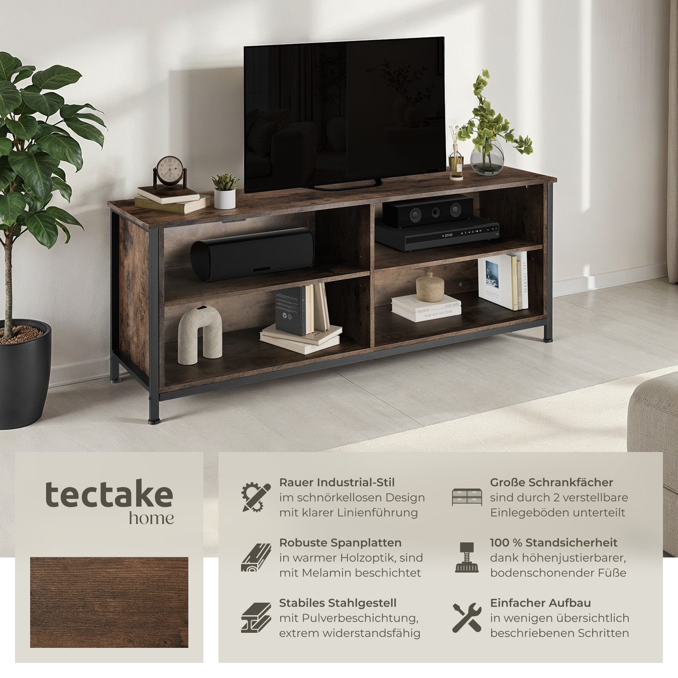 tectake Lowboard Sideboard, Industrial Style günstig online kaufen