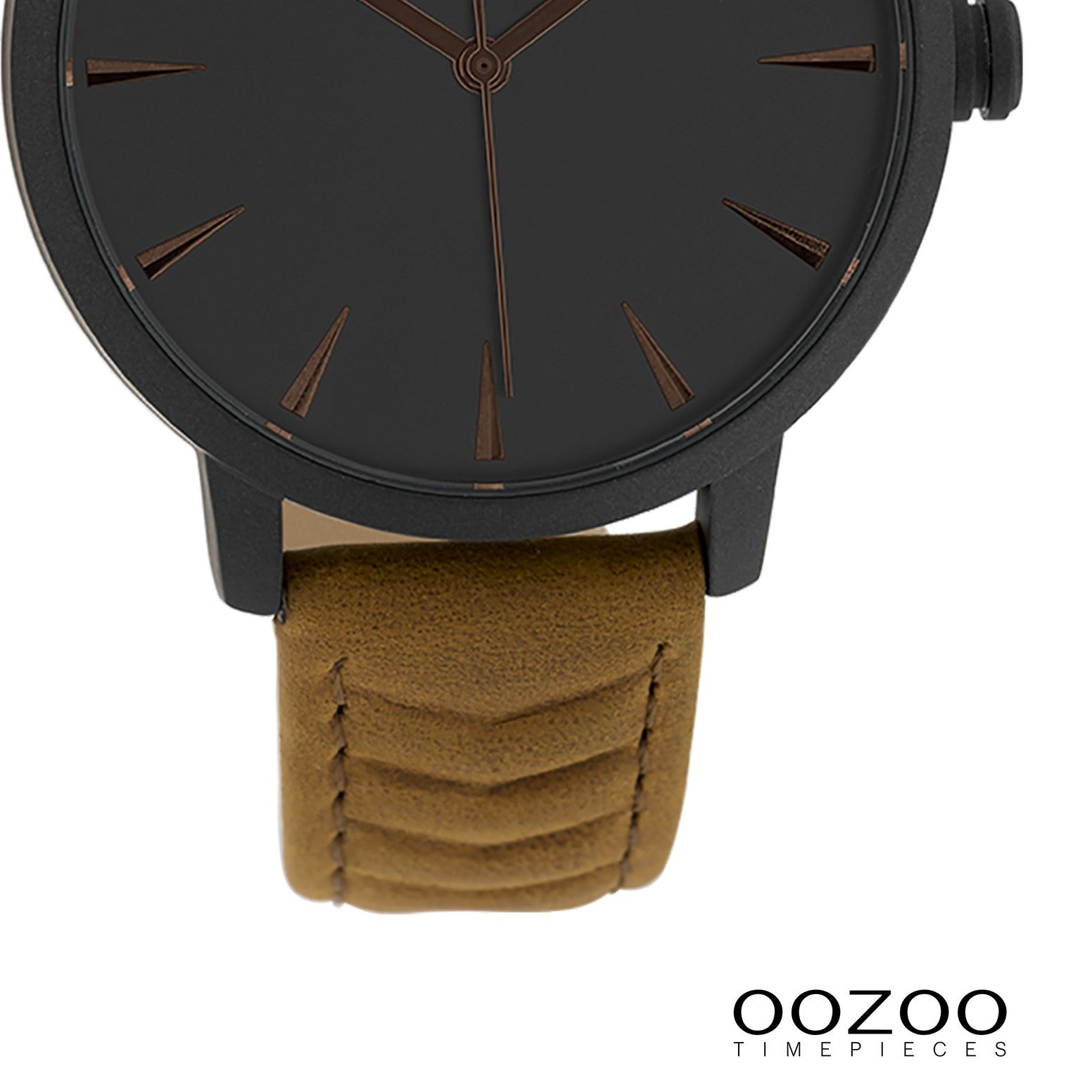 OOZOO Quarzuhr Oozoo Damen Armbanduhr Timepieces Analog, (Analoguhr), Damenuhr rund, groß (ca. 40mm) Lederarmband, Fashion-Style
