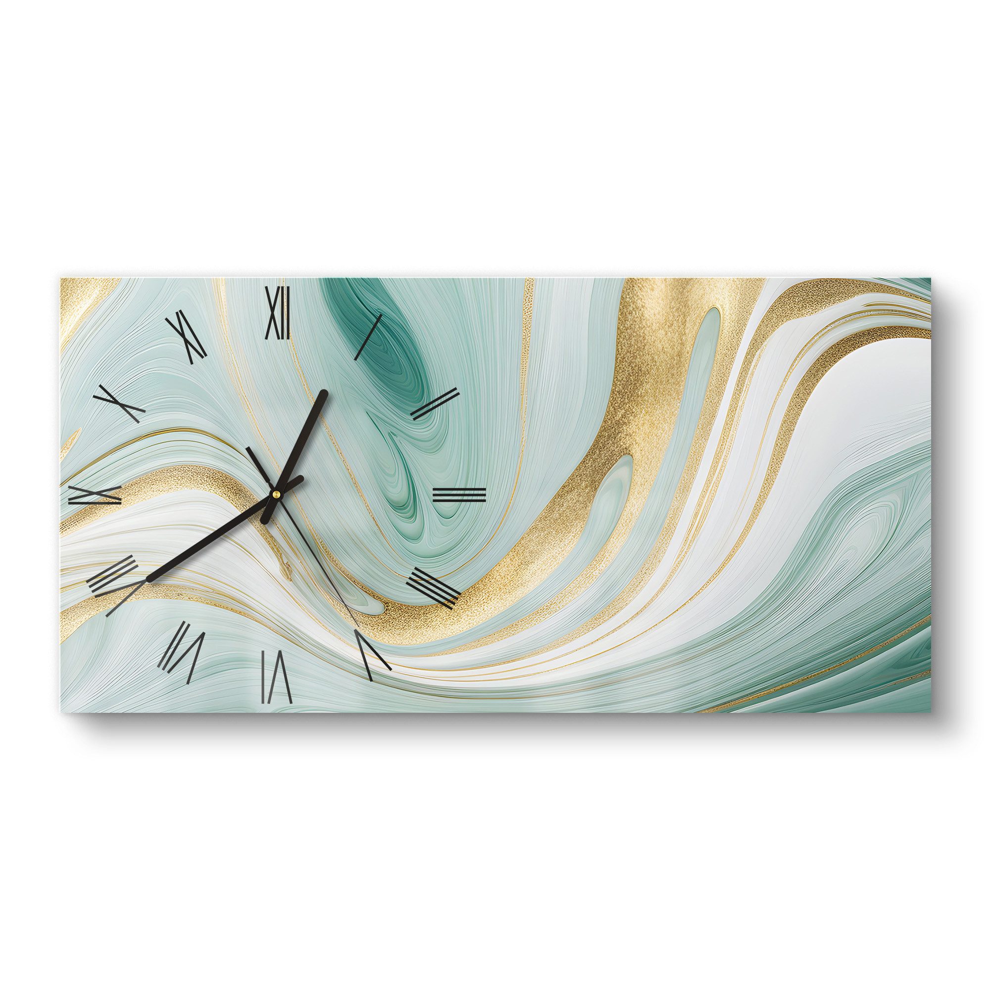 DEQORI Wanduhr 'Smaragdfarbene Wogen' (Glas Glasuhr günstig online kaufen
