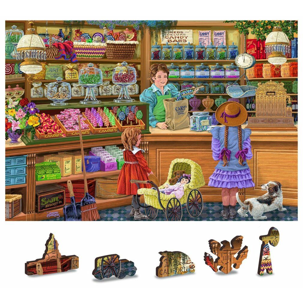 Wooden City Puzzle Holzpuzzle Süßes Abenteuer 2in1, 1000 Teile ECO, Puzzleteile