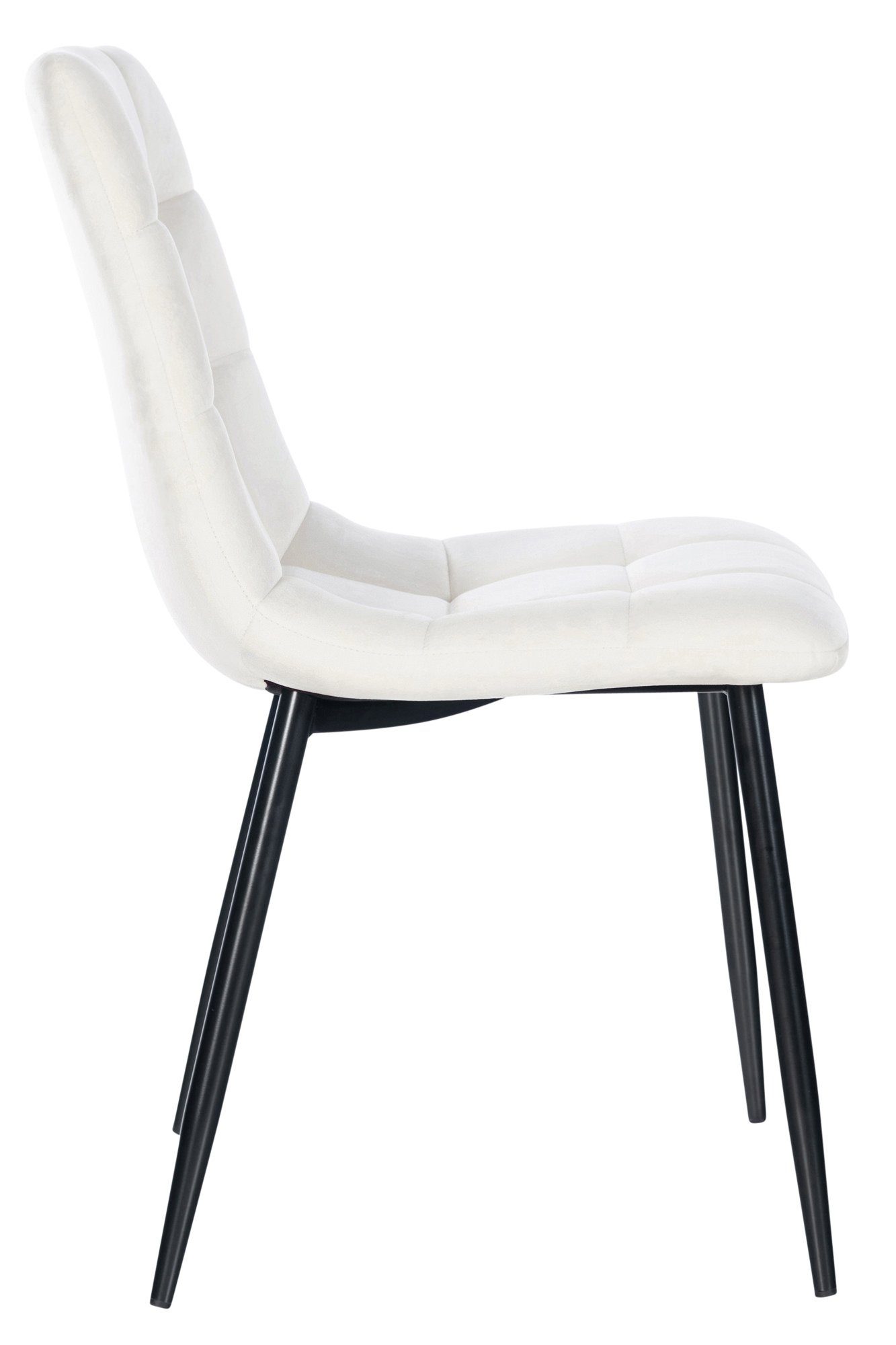 TPFLiving - Sitzfläche - Atina Wohnzimmerstuhl), (Küchenstuhl Samt schwarz Konferenzstuhl cremeweiß Gestell: hochwertig Esszimmerstuhl mit Metall Sitzfläche: - gepolsterter