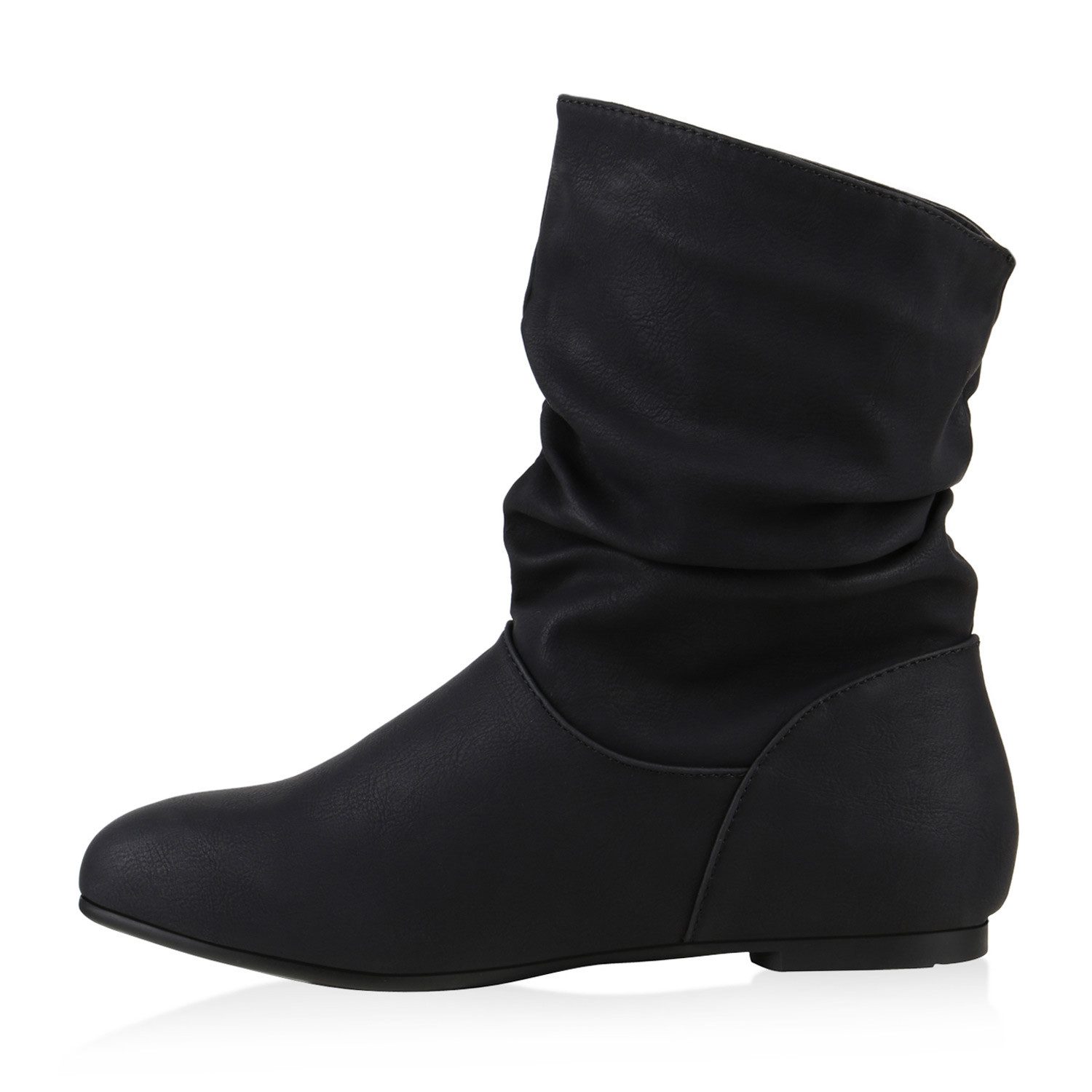 VAN HILL 902283 Schlupfboots Damen Schlupfstiefel Leder-Optik Stiefeletten Bequeme – Bild 2 von 3