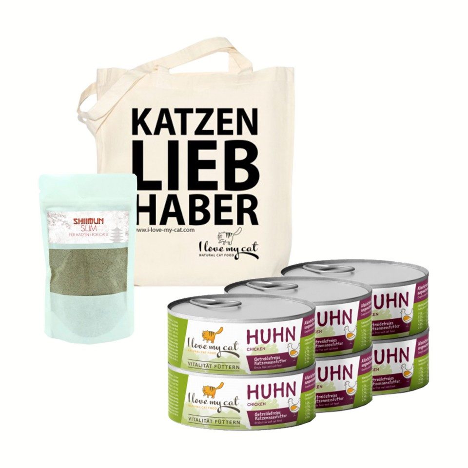I love my cat Futterset Katzenfutter Nass mit Huhn für übergewichtige