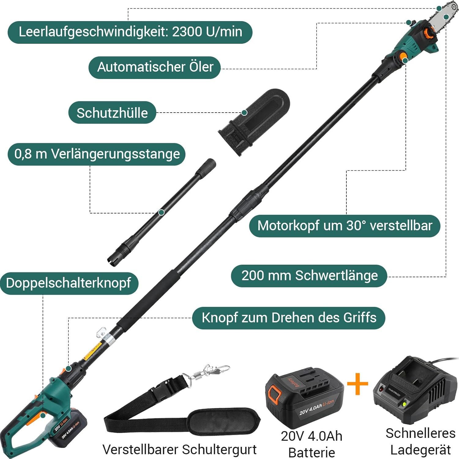 TLGREEN Akku-Hochentaster Elektro Teleskop Astsäge Hochentaster, günstig online kaufen