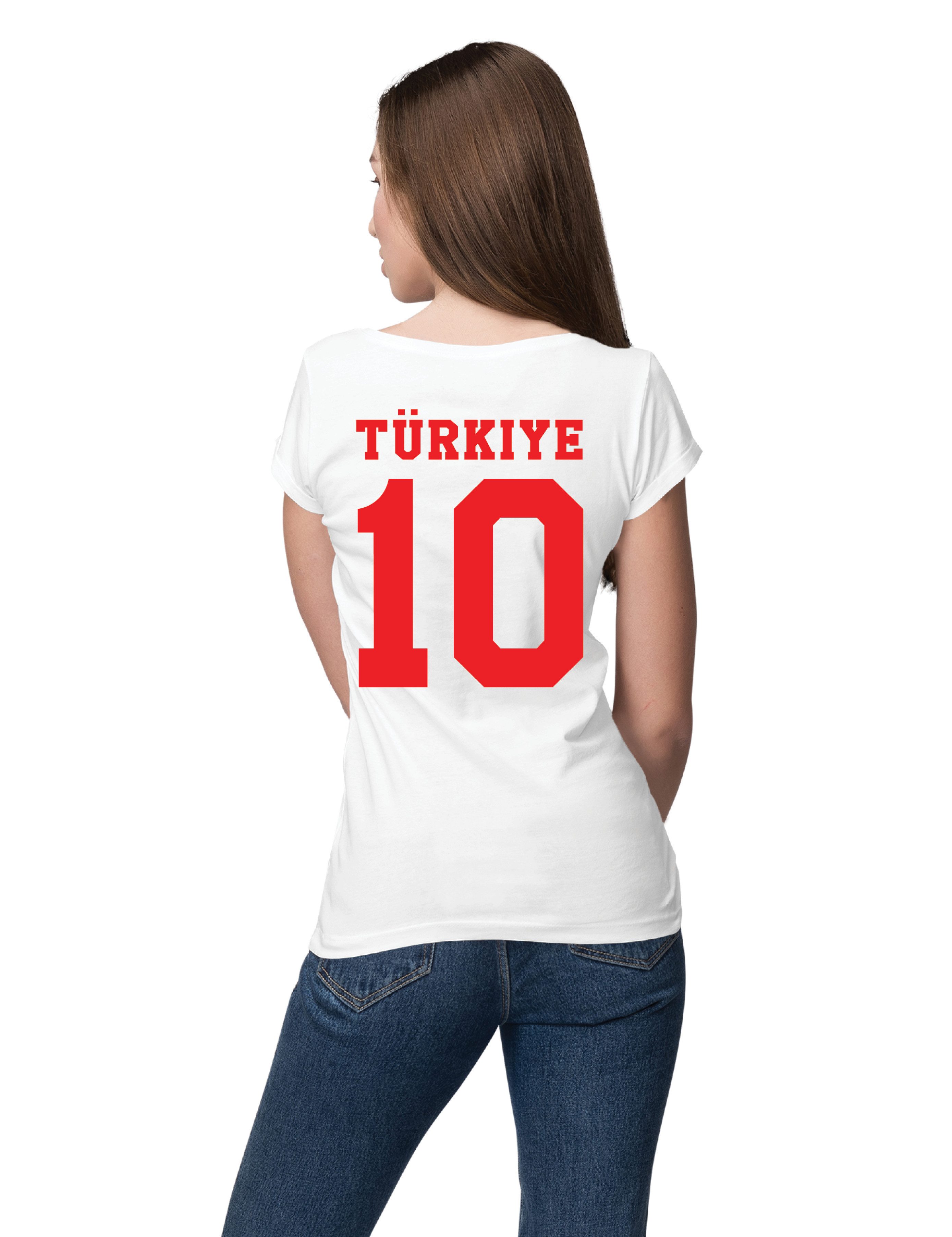 Youth Designz T-Shirt Türkei Damen T-Shirt im Fußball Trikot Look mit trendigem Motiv