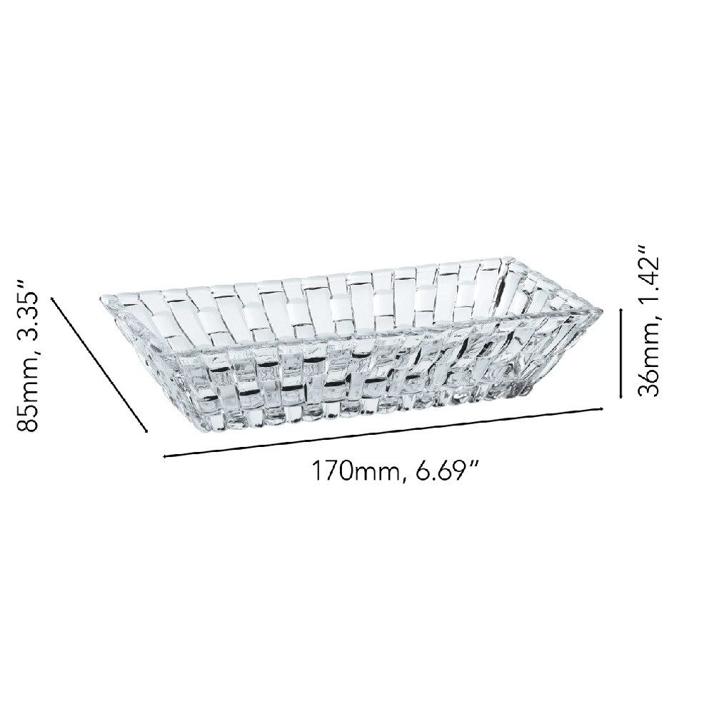 Nachtmann Schüssel Nachtmann Bossa Nova Schale Rechteckig 17x8,5x3,6 cm 2er Set, Kristallglas, (Set)