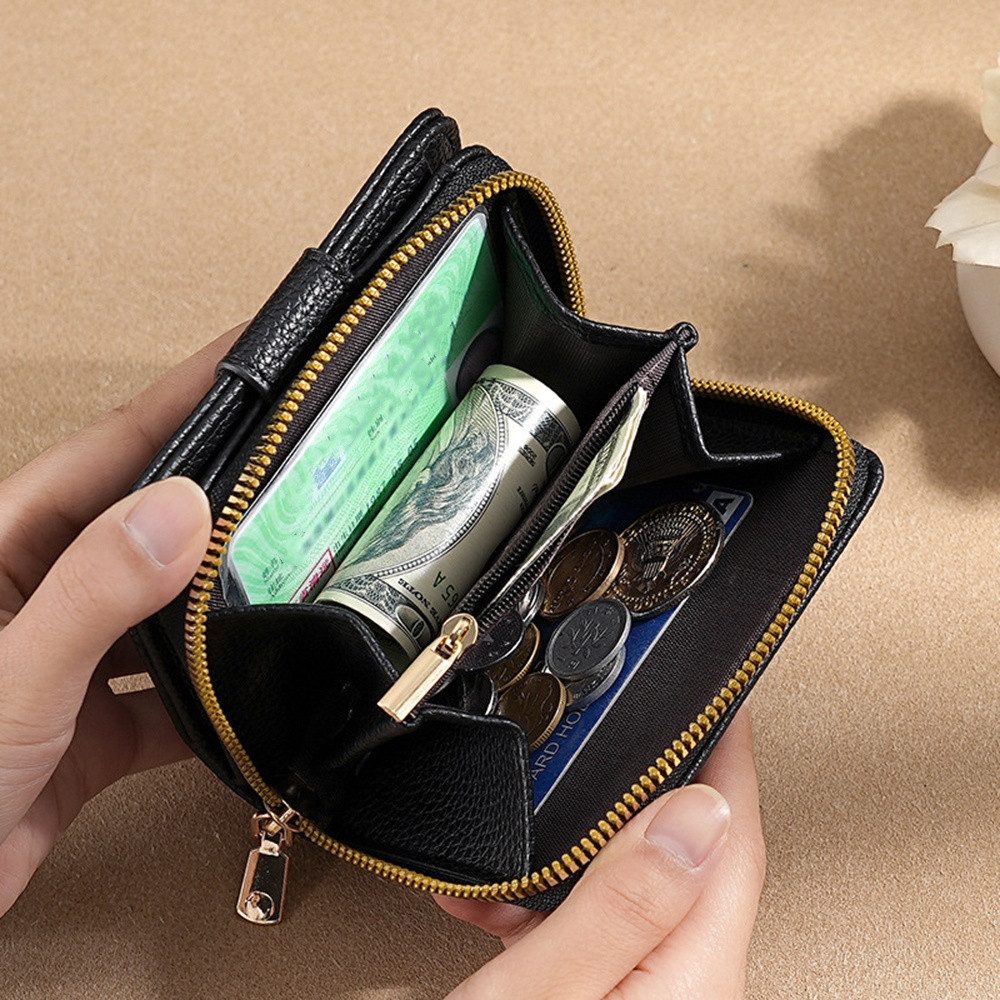 Coonoor Geldbörse Damen Geldbörse,Portemonnaie, Mini Geldbeutel mit Zipper Münzfach – Bild 4 von 4