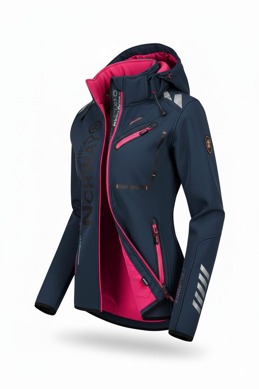 Softshelljacke Damen Outdoor Wind Jacke Herbst Winter Übergangsjacke Brreine Navy
