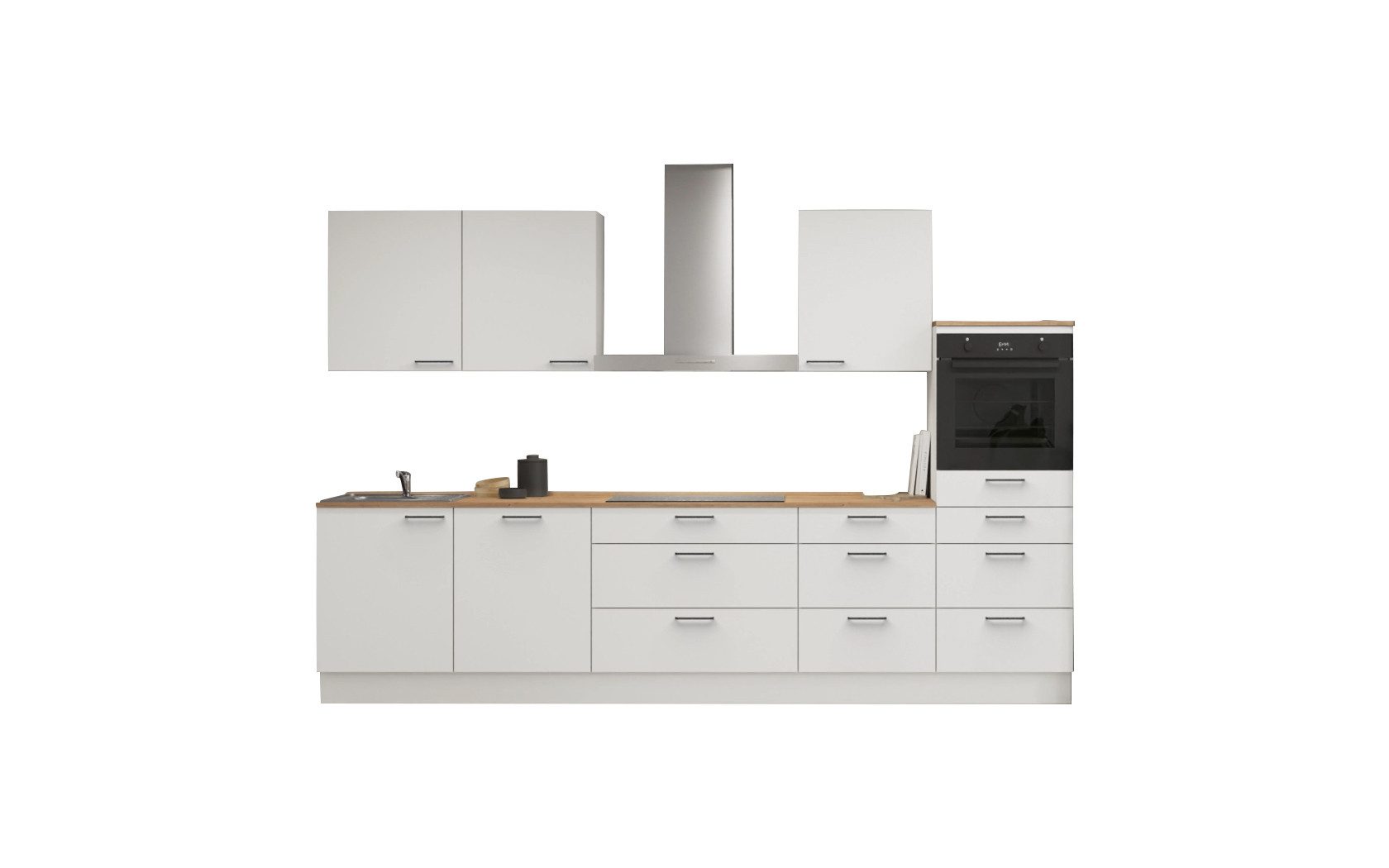 nobilia® Küchenzeile Tallrik, individuell anpassbar, gratis Küchenplanung mit Profis, (Breite 330 cm), vormontiert, wahlw. mit E-Geräten, inkl. Lieferung