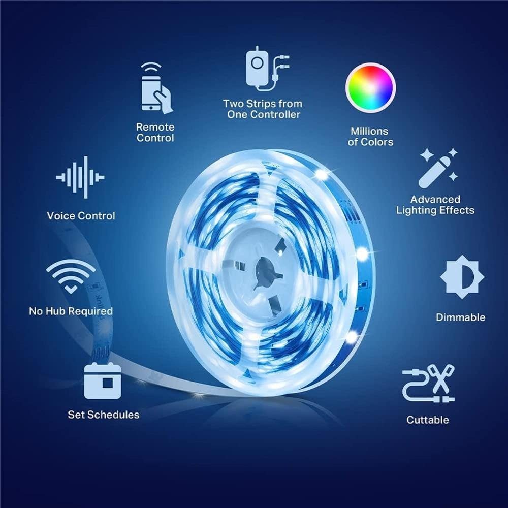 tp-link Tapo L900-10 Smarter LED-Lichtstreifen, 2x 5m, dimmbar, App Steuerung, schneidbar, kein Hub notwendig – Bild 2 von 5