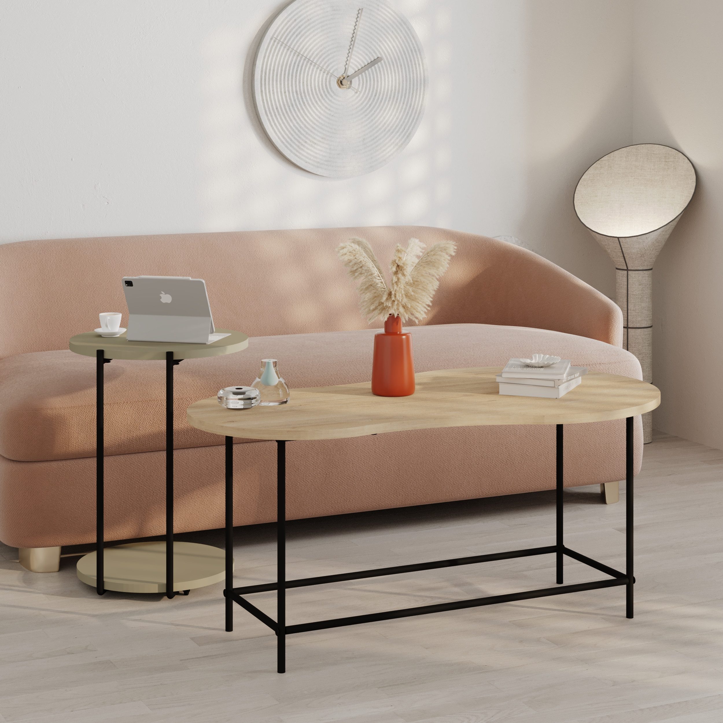 Decortie Couchtisch CUDDLE (2er Set), Moderner Couchtisch, 46,8 x 58 x 102 cm