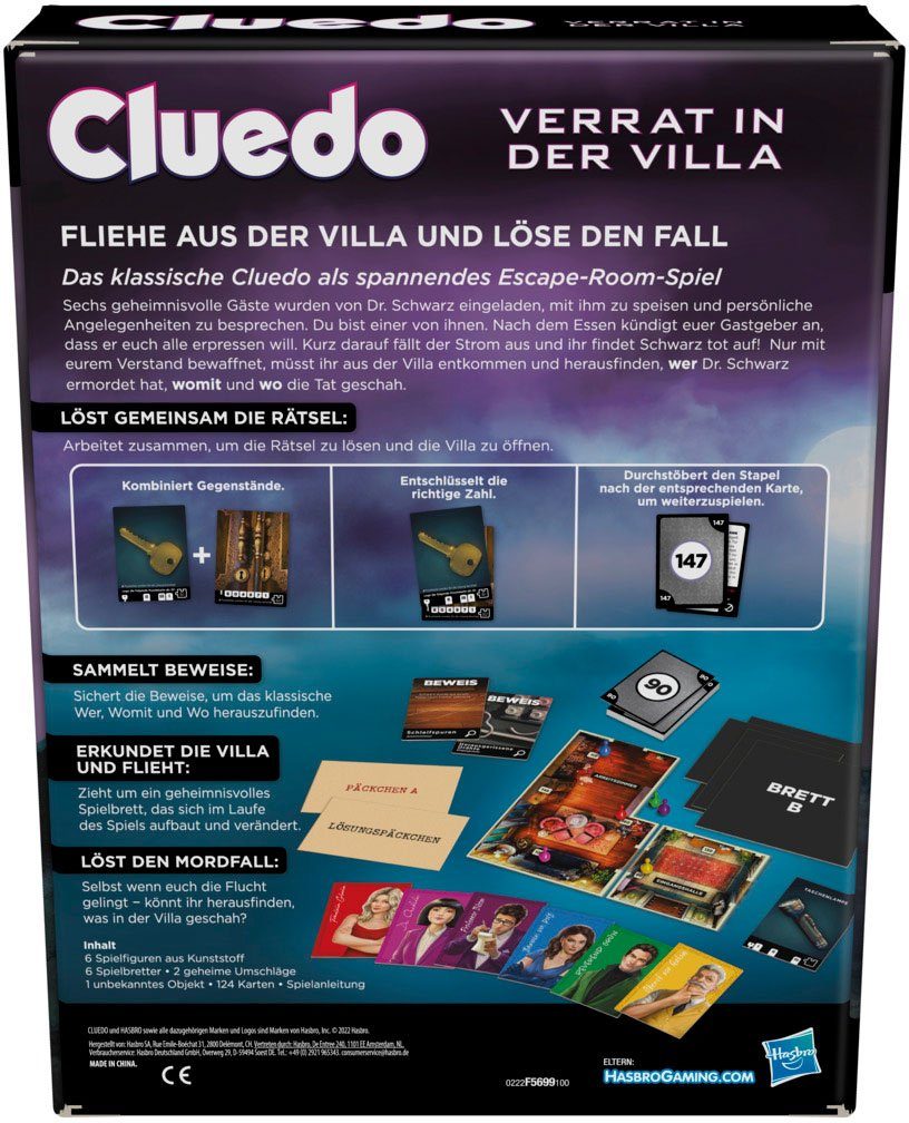 Cluedo Hasbro Hasbro Spiel, Gaming, Verrat der in Villa