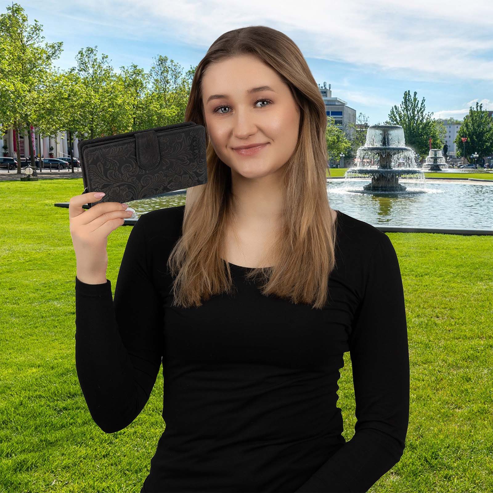 EAAKIE Geldbörse RFID Damen Geldbörse Portemonnaie Geldbeutel Damenbörse Wi günstig online kaufen