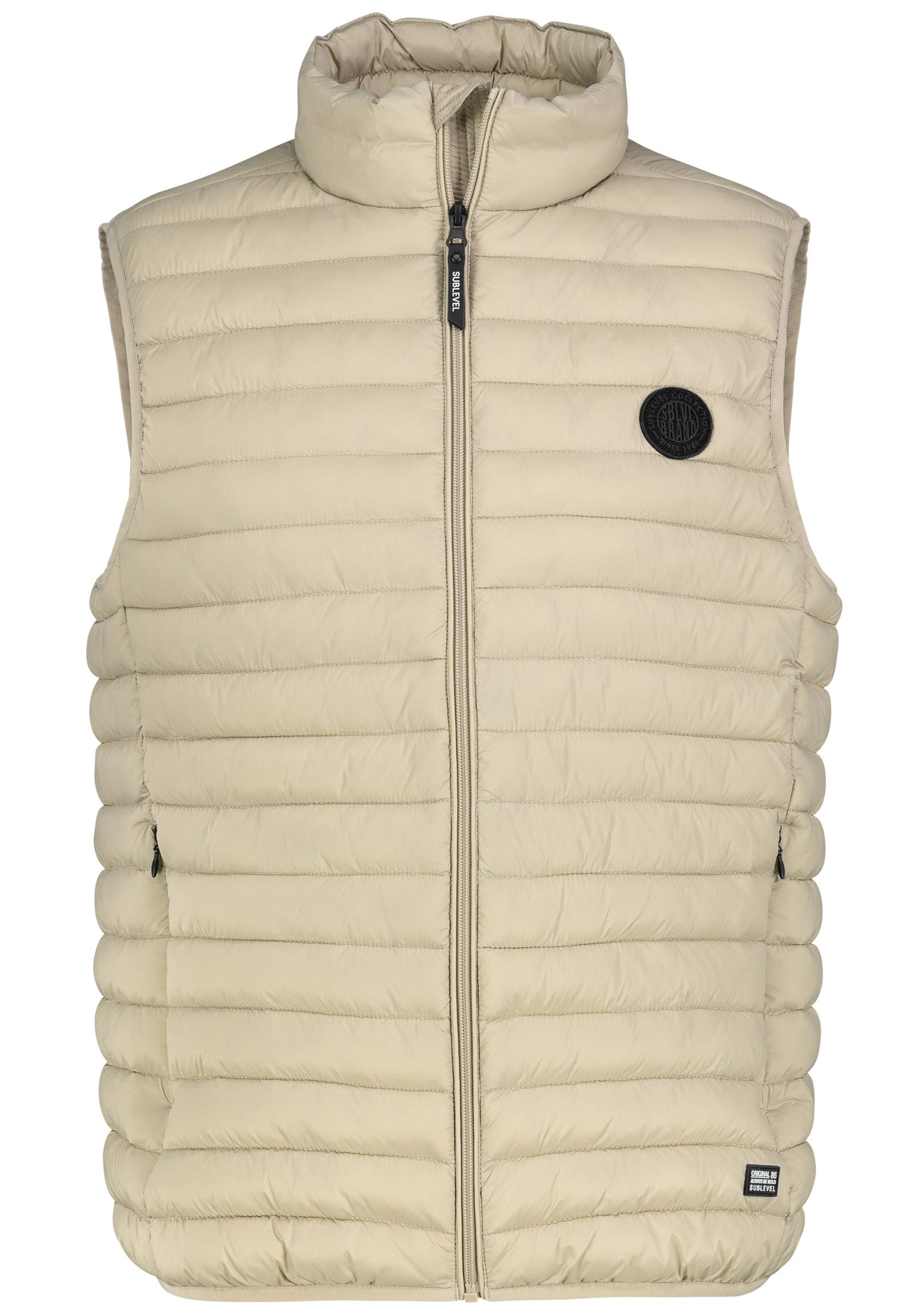SUBLEVEL Steppweste Leichte Bodywärmer Outdoor Weste Übergangsjacke mit Stehkragen