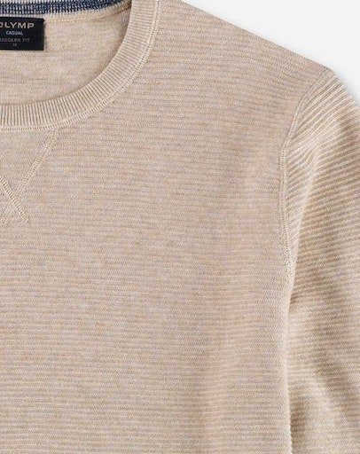 OLYMP Rundhalspullover Fit Modern hellbeige