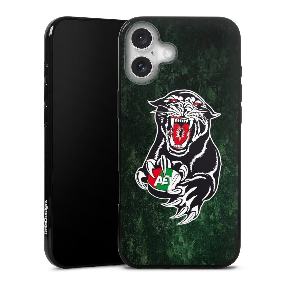 DeinDesign Handyhülle Fanartikel Augsburger Panther Eishockey Augsburger Panther Logo Grunge, Apple iPhone 16 Plus Silikon Hülle Bumper Case Handy Schutzhülle