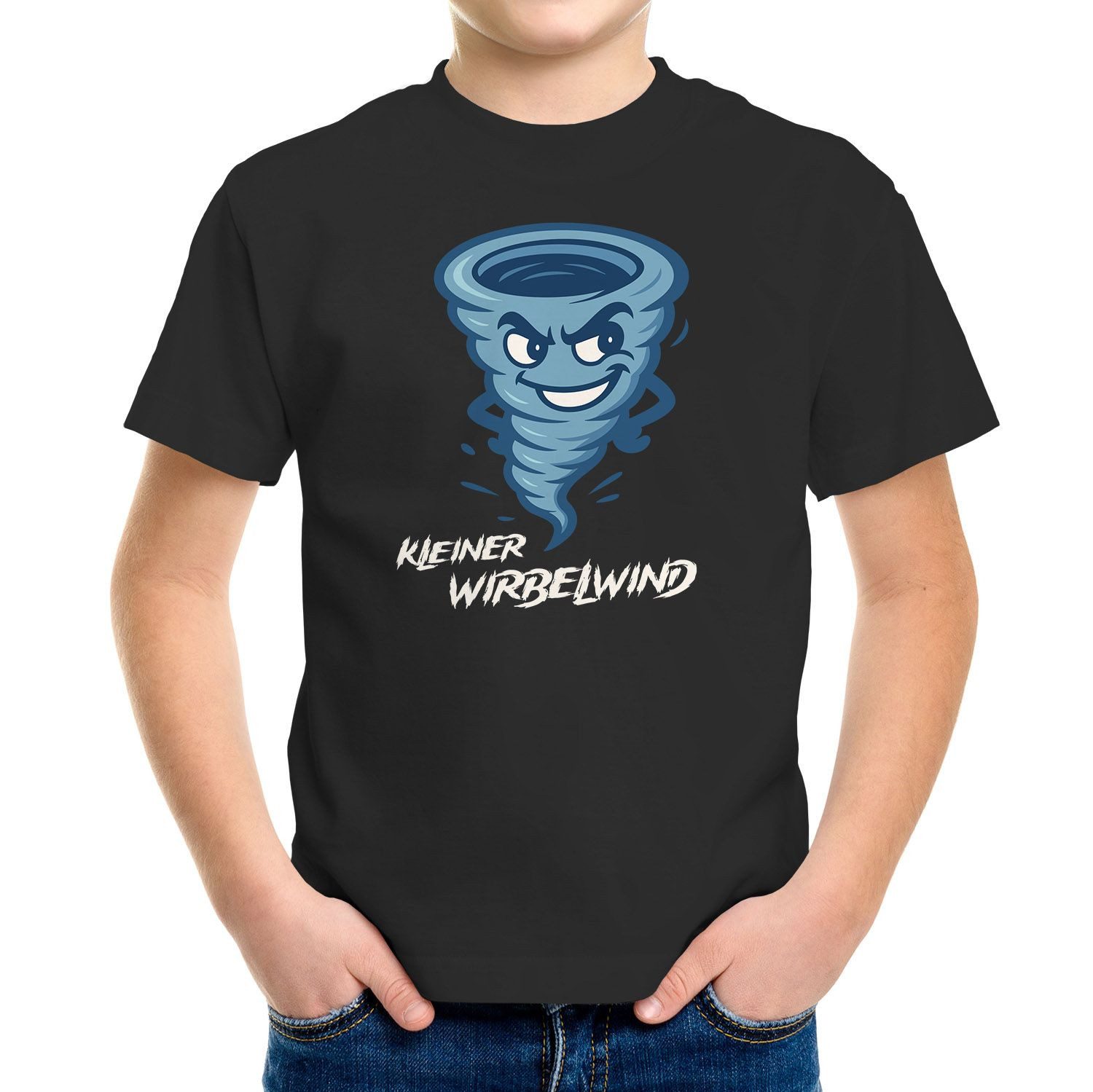 Print-Shirt Kinder T-Shirt Jungen Kleiner Wirbelwind Comic Motiv Lustig für