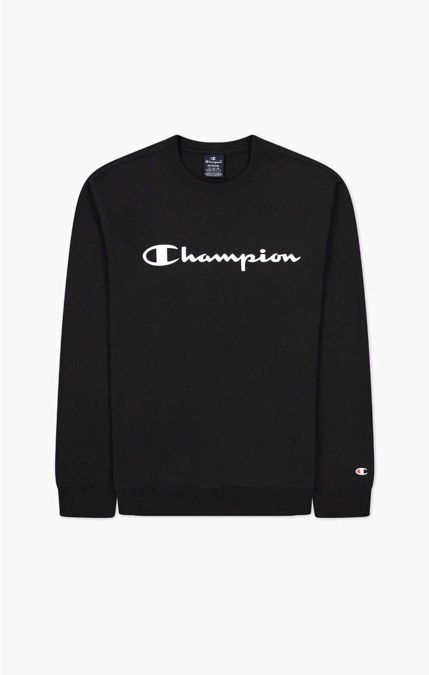 Champion Sweatshirt Pullover Sweatshirt aus Baumwollfleece mit schwarz