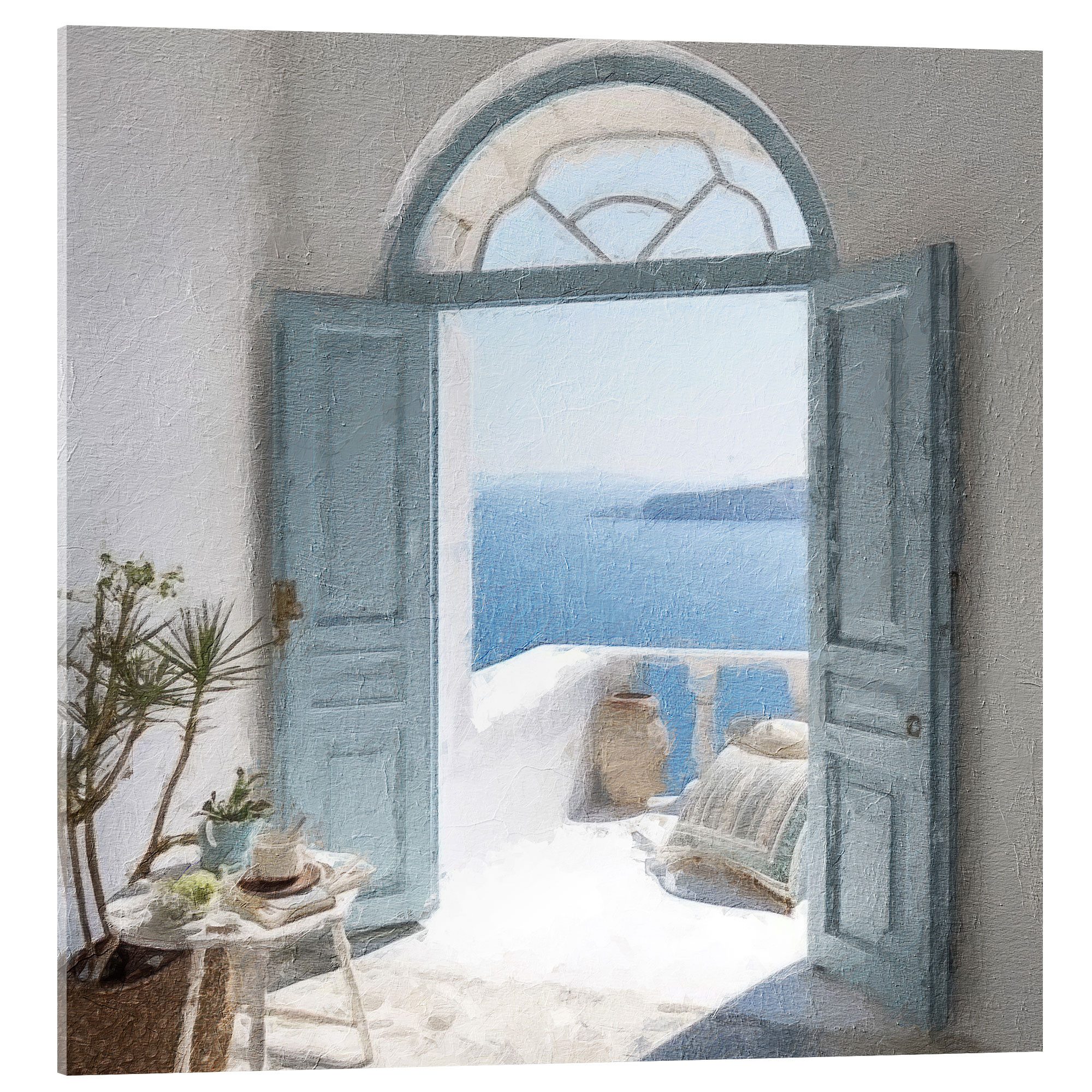 Posterlounge Wandbild Blaue Griechische Tür III, Willow Studio, erhältlich als Poster, Leinwandbild, Wandsticker oder Acrylglasbild