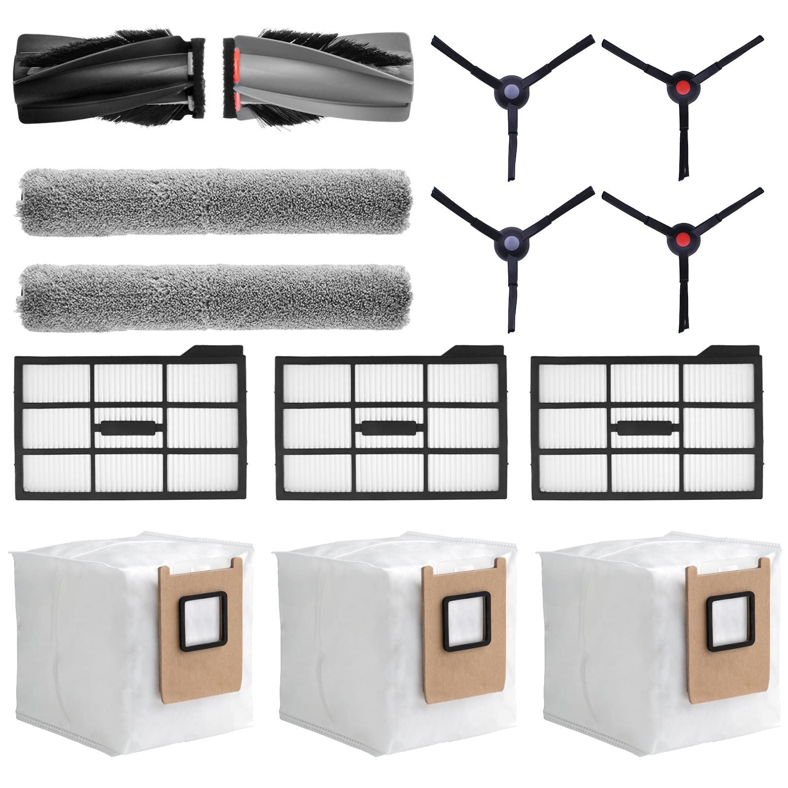 VERCO Reinigungsbürsten-Set Reinigungskit für Eufy, Omni E25 E28, (14-tlg), Ersatz Teile Set Wartungskit Filter Seitenbürste Zubehör Bürste