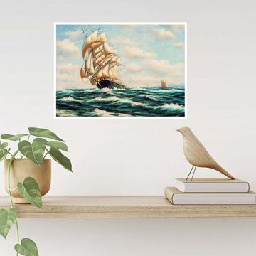 wandmotiv24 Poster Malerei, Boot, Meer, Kunst & Gemälde (1 St), Wandbild, Wanddeko, Poster in versch. Größen