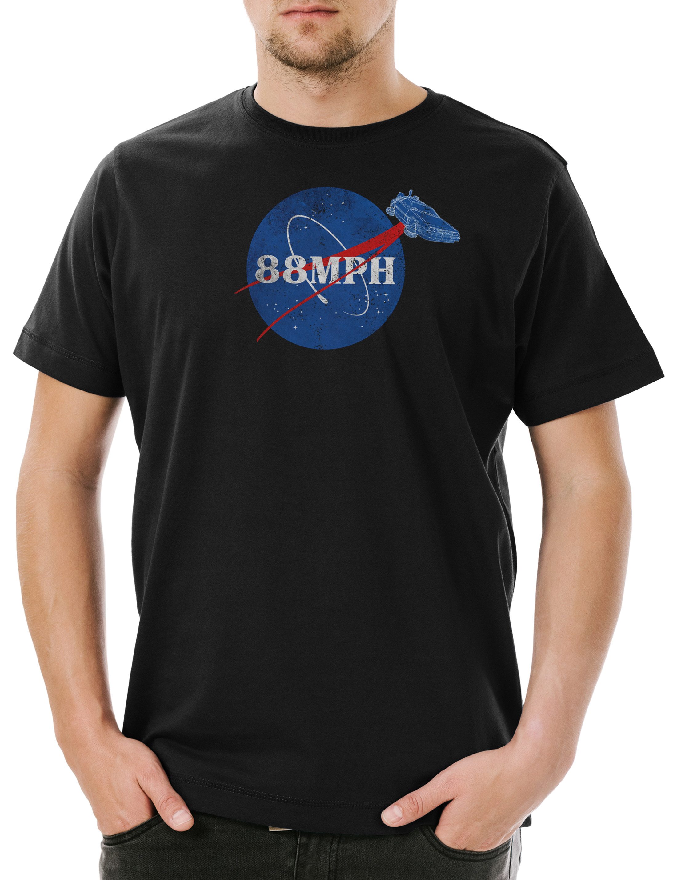Print-Shirt 88 Mph Herren T-Shirt Back To Zurück The In Zukunft Car Future Miles