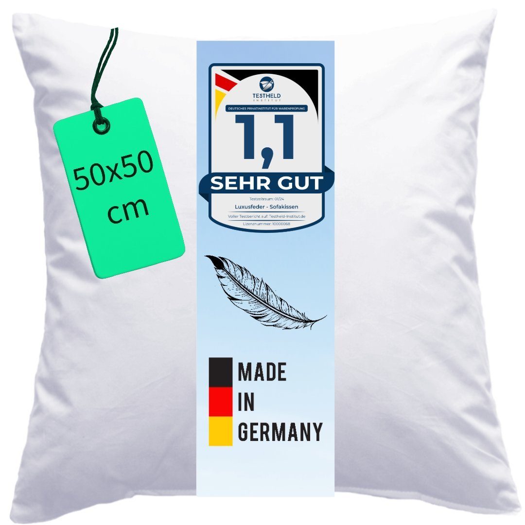 Luxusfeder Kissenfüllung Daunenkissen 50x50 cm Daunenfüllung Sofakissen Fül günstig online kaufen