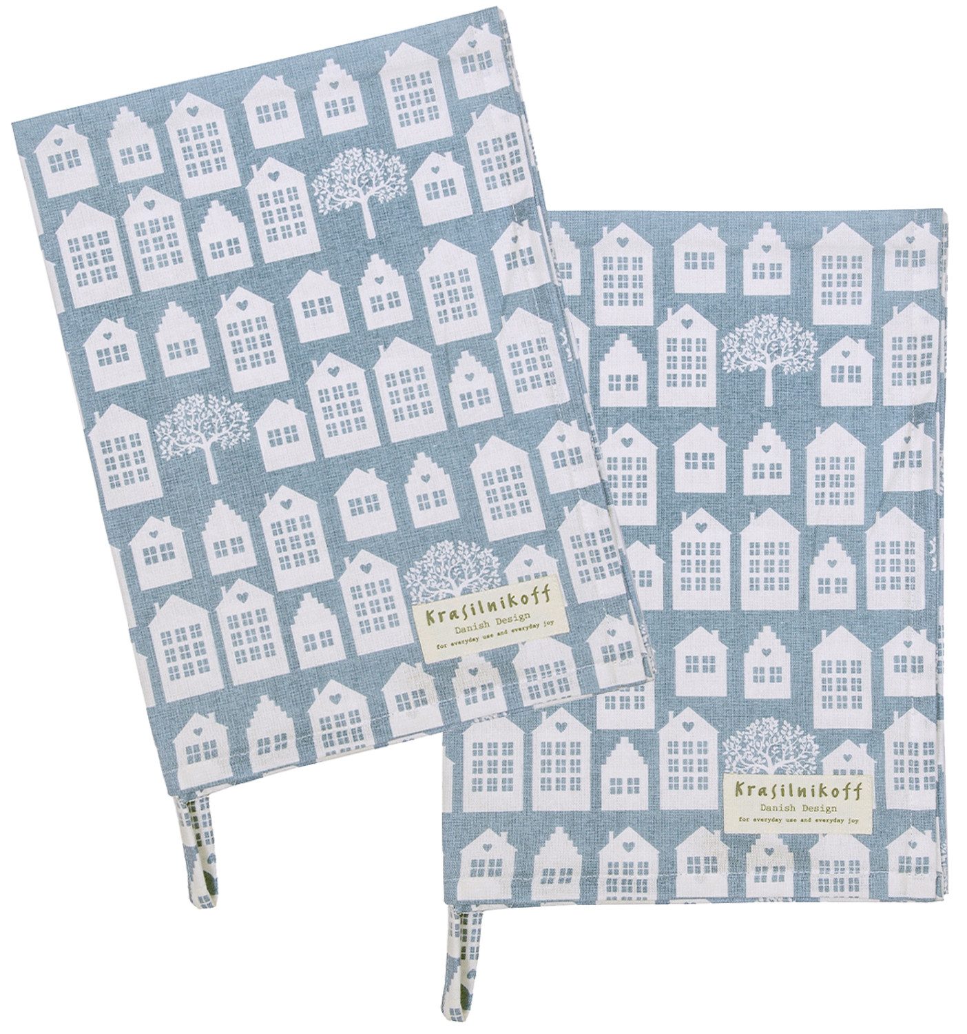 Krasilnikoff Geschirrtuch Town Houses, (2-tlg., 2-teilig), Geschirrtücher c günstig online kaufen