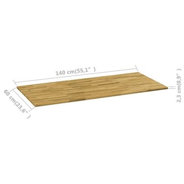 vidaXL Tischplatte Tischplatte Eichenholz Massiv Rechteckig 23 mm 140 x 60 cm (1 St)
