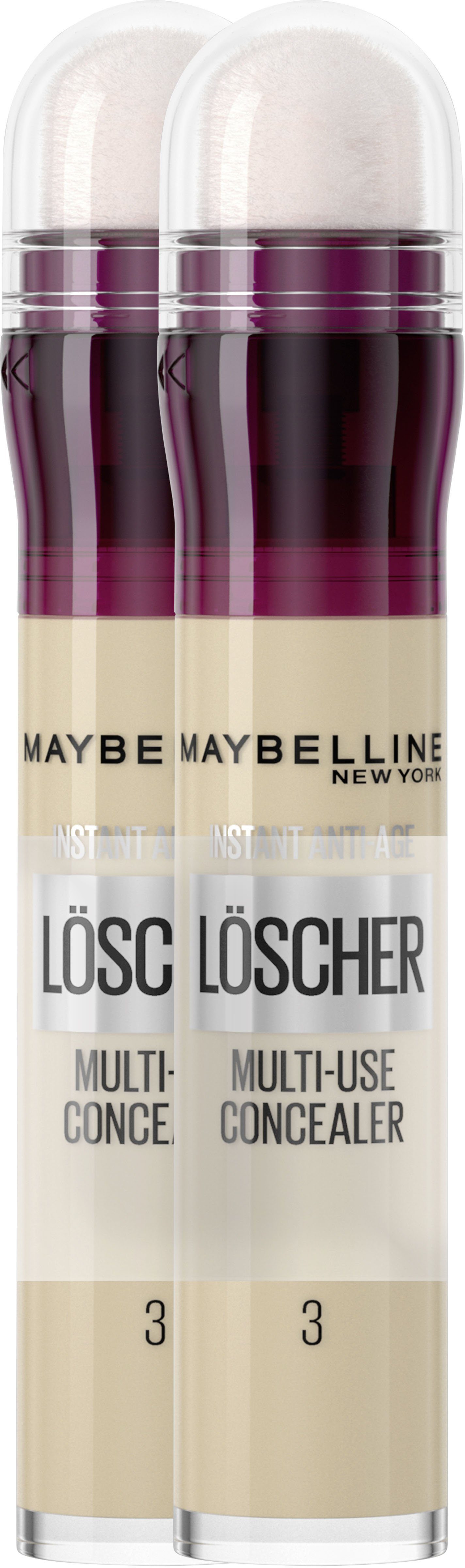 MAYBELLINE NEW YORK Concealer INSTANT ANTI-AGE MULTI-USE CONCEALER DP, 2-tlg., mit hoher Deckkraft