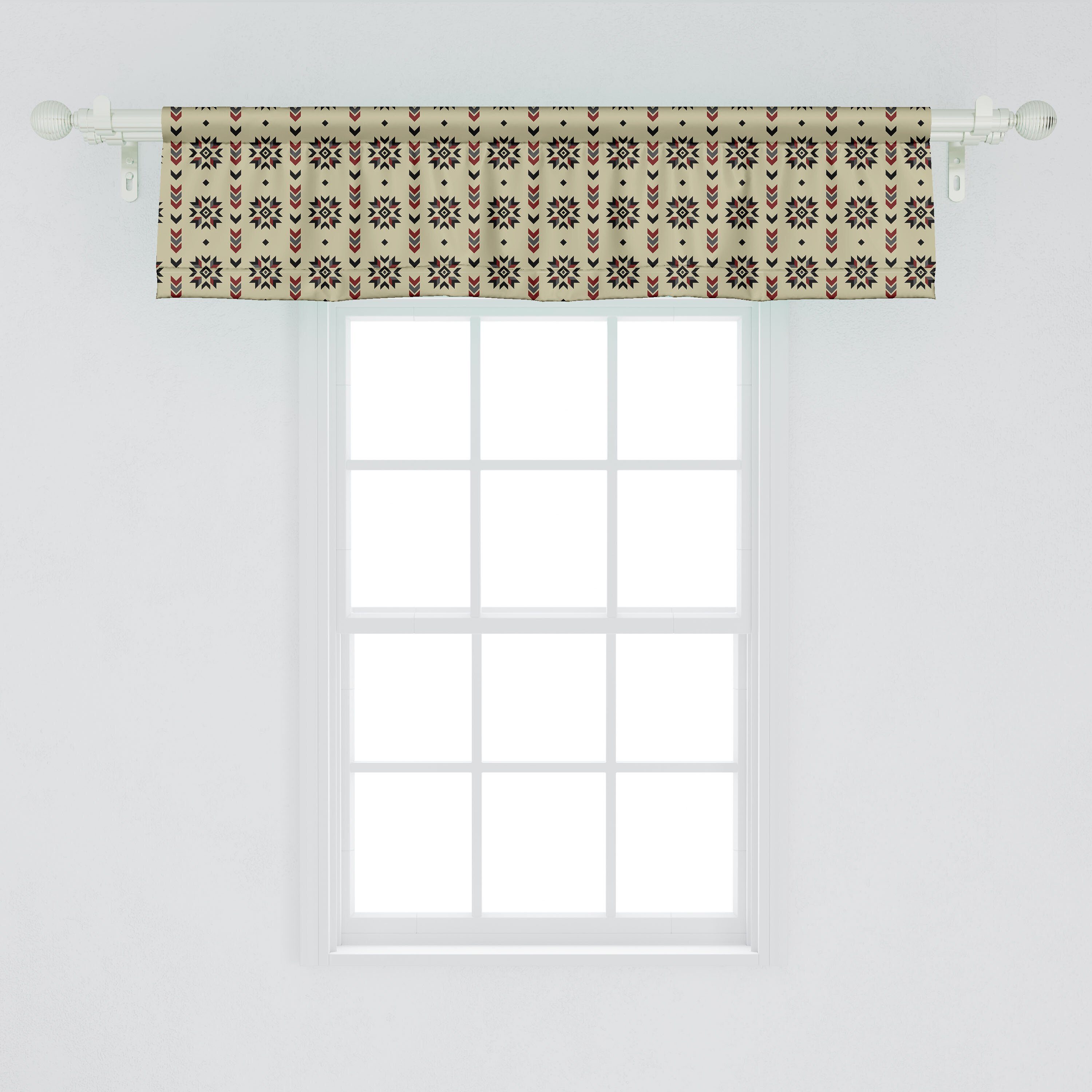 Vorhang mit Küche Chevron-Design Abakuhaus, Microfaser, Ethnisch Dekor Schlafzimmer Stangentasche, Scheibengardine für Volant