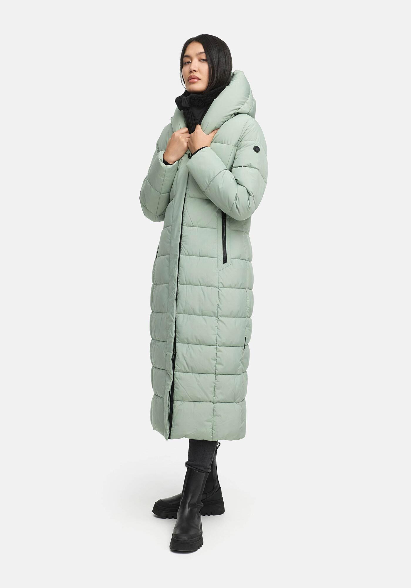 Marikoo Winterjacke Pakoraa extra langer Winter Mantel mit abnehmbaren Innenteil