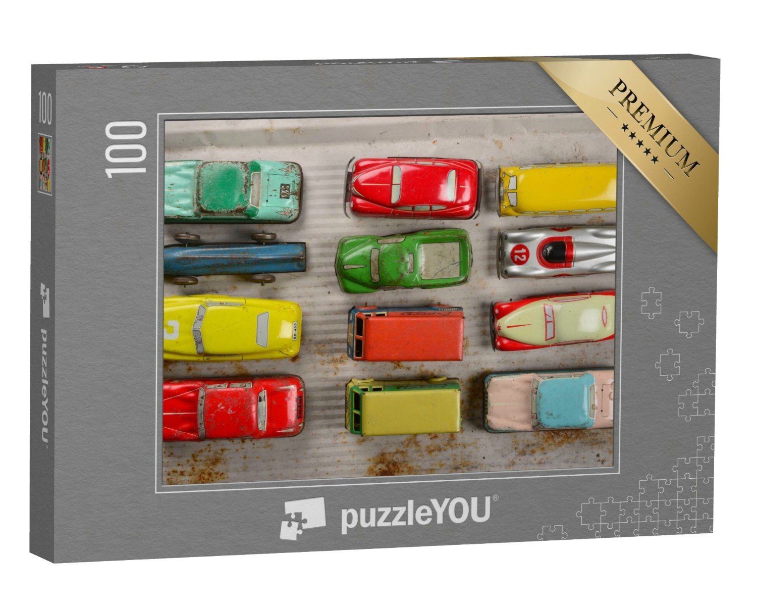 puzzleYOU Puzzle Sammlung von Vintage-Spielzeugautos, 100 Puzzleteile, puzzleYOU-Kollektionen Nostalgie