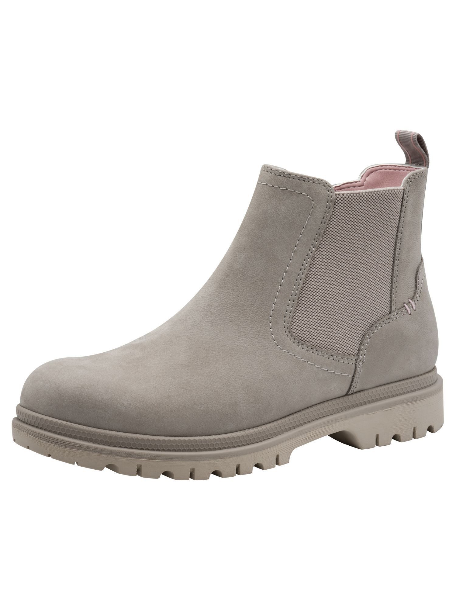 Tamaris TOUCH-IT, Removable Sock aus Leder kein Absatz Chelseaboots TOUCH-IT
